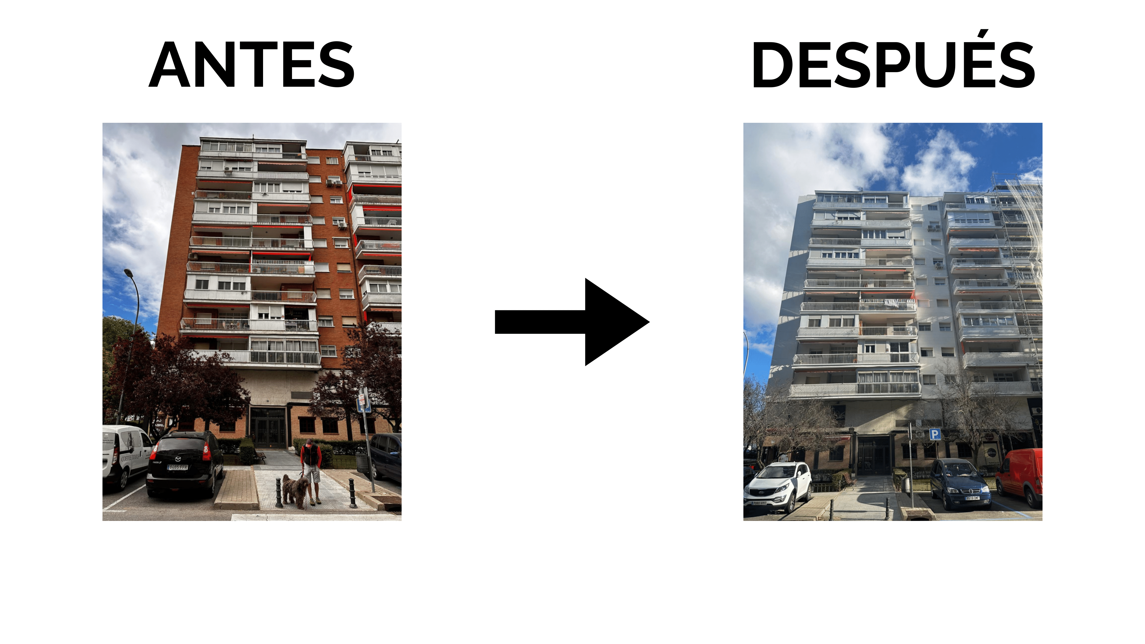 Rehabilitación de fachada en edificio residencial en Madrid