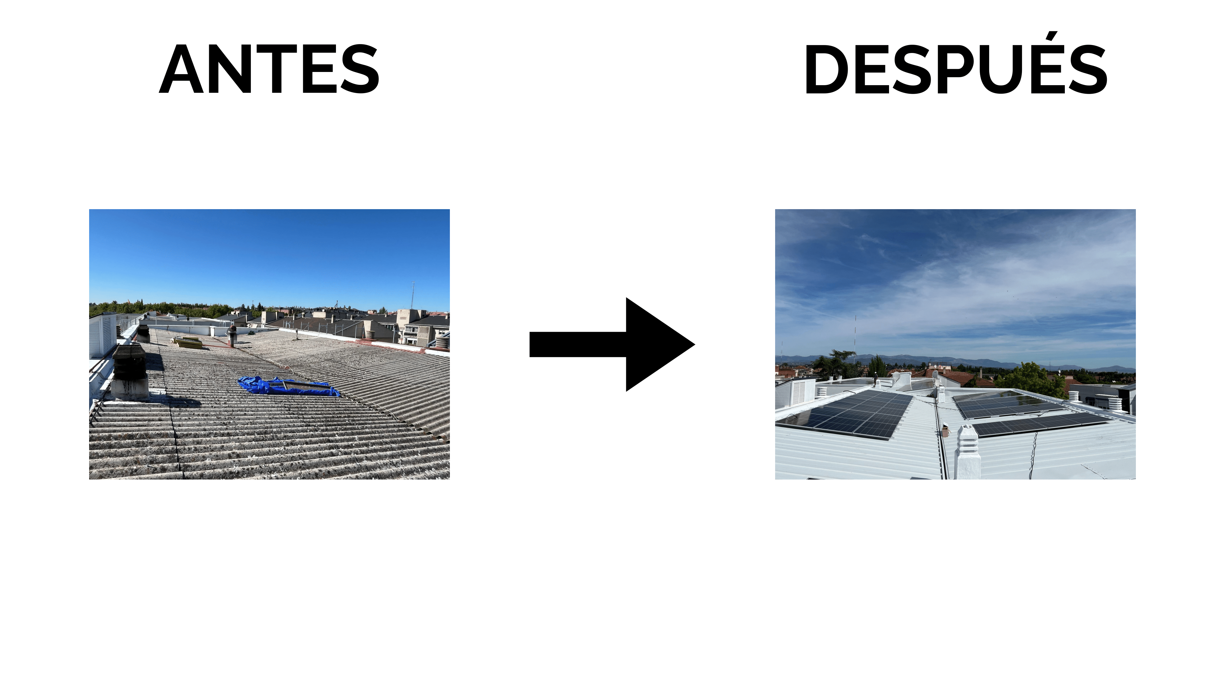 Placas solares en edificio residencial en Madrid